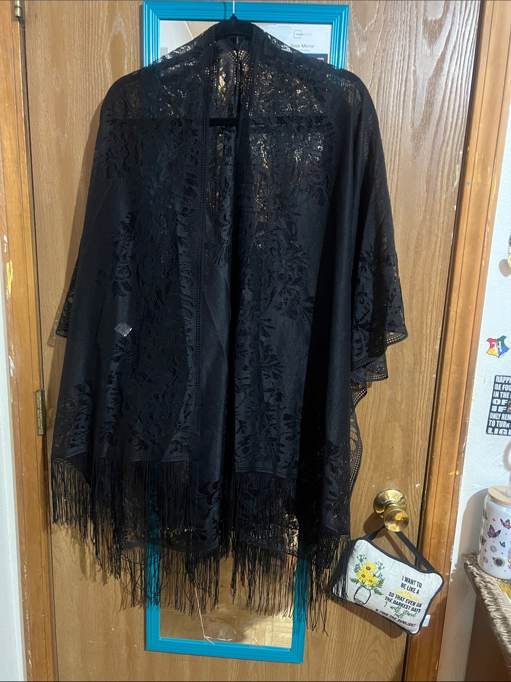 Just Be Black Lace Fringe Wrap